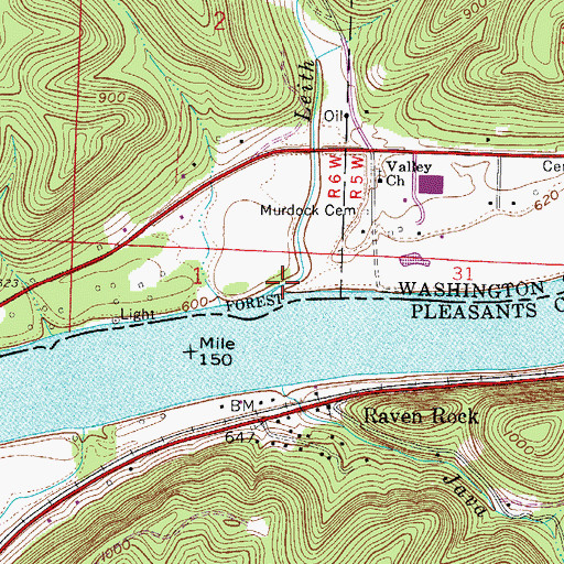 Topographic Map of Leith Run, OH