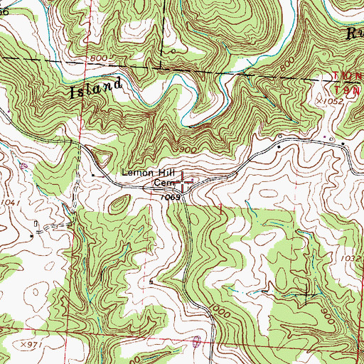 Topographic Map of Lemon Hill Cemetery, OH