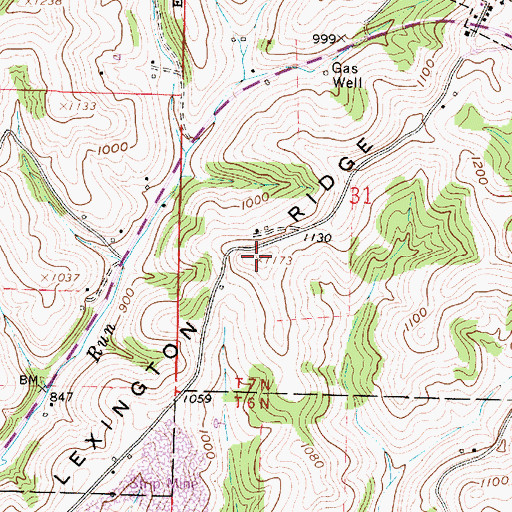 Topographic Map of Lexington Ridge, OH