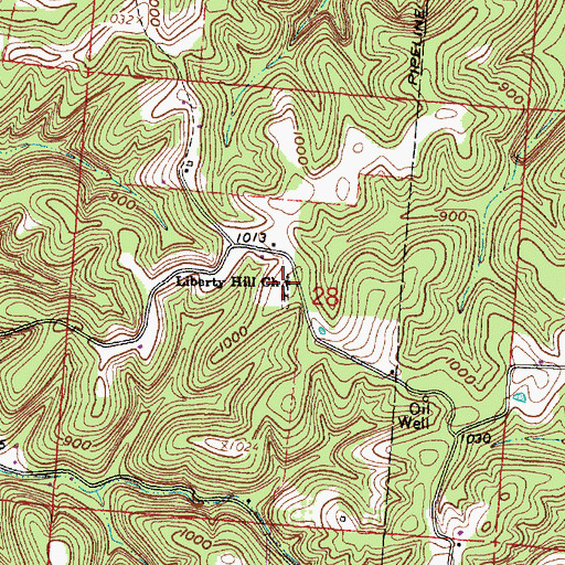 Topographic Map of Liberty Hill Church, OH