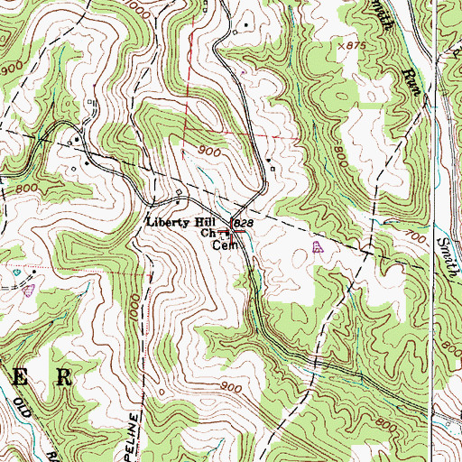 Topographic Map of Liberty Hill Methodist Church, OH