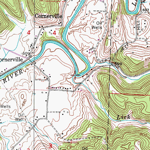 Topographic Map of Lick Run, OH