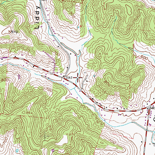 Topographic Map of Liddy Hollow, OH