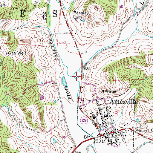 Topographic Map of Linscott Run, OH