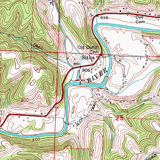 Topographic Map of Little Eightmile Creek, OH