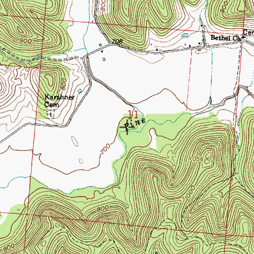 Topographic Map of Little Pine Creek, OH