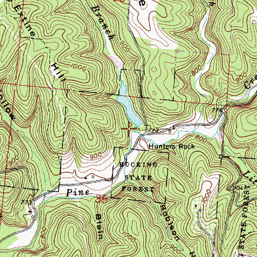 Topographic Map of Little Rocky Branch, OH