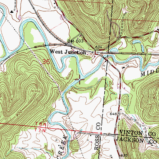 Topographic Map of Salt Lick Creek, OH