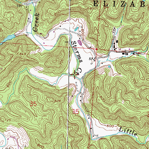 Topographic Map of Little Storms Creek, OH