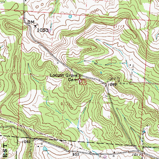 Topographic Map of Locust Grove Cemetery, OH
