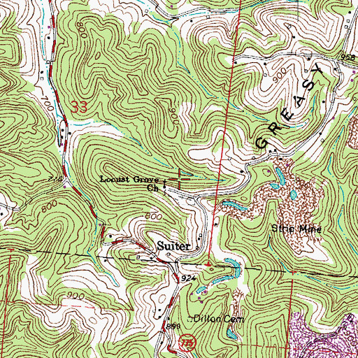 Topographic Map of Locust Grove Church, OH