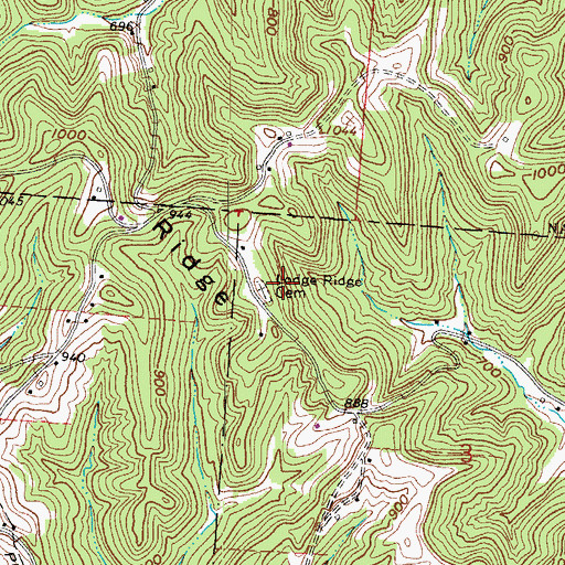 Topographic Map of Lodge Ridge Cemetery, OH