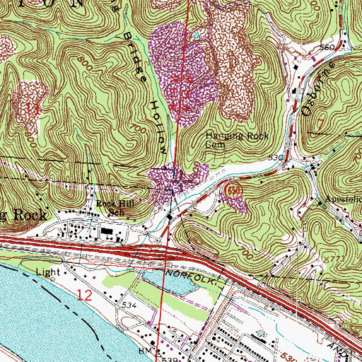 Topographic Map of Long Bridge Hollow, OH