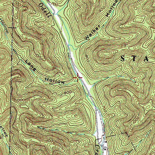 Topographic Map of Long Hollow, OH