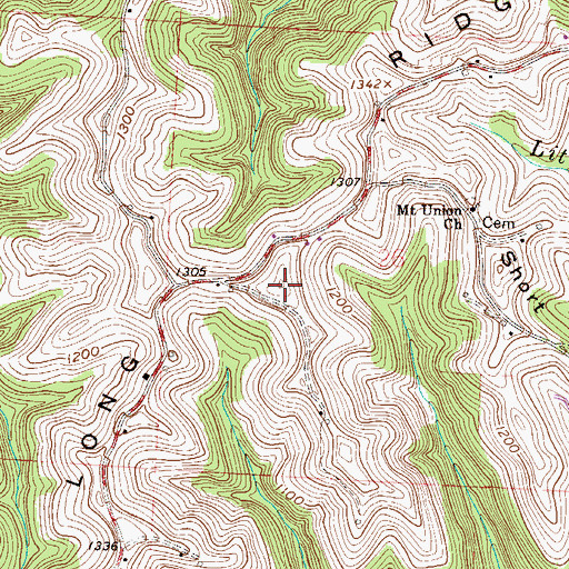 Topographic Map of Long Ridge, OH