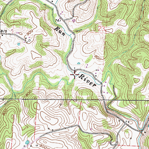 Topographic Map of Long Run, OH