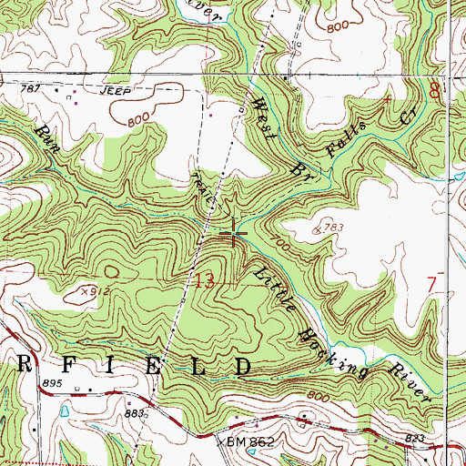 Topographic Map of Long Run, OH