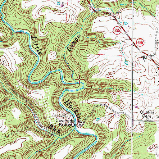 Topographic Map of Longs Run, OH