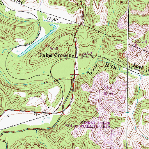 Topographic Map of Lost Run, OH