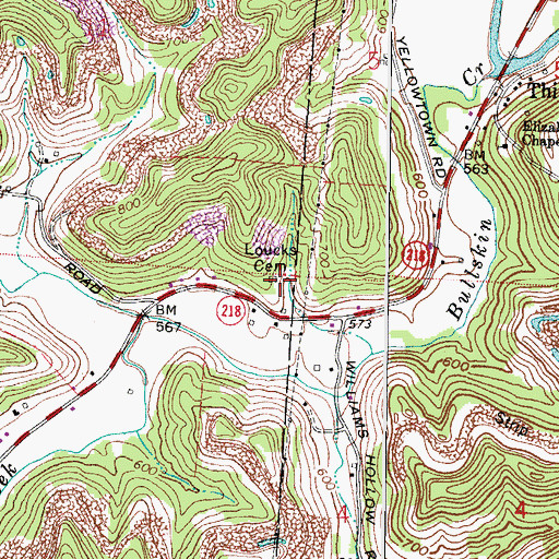 Topographic Map of Loucks Cemetery, OH