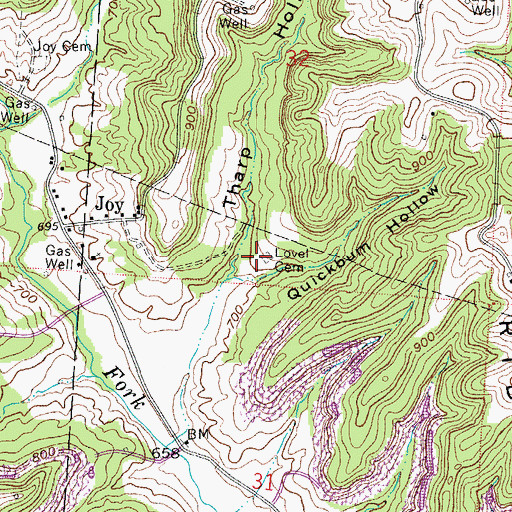 Topographic Map of Lovel Cemetery, OH