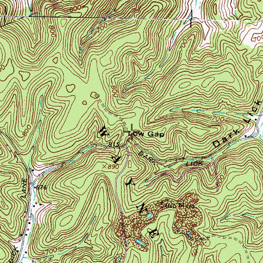 Topographic Map of Low Gap, OH