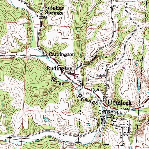 Topographic Map of Ludington, OH