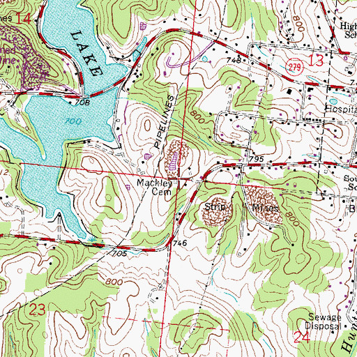 Topographic Map of Mackley Cemetery, OH