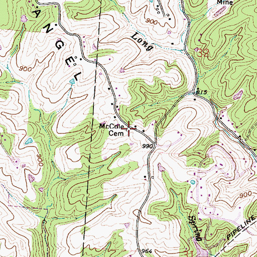Topographic Map of McCole Cemetery, OH