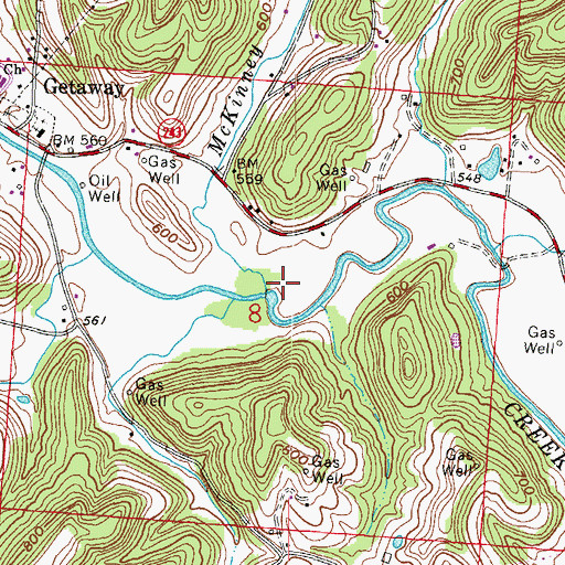 Topographic Map of McKinney Creek, OH