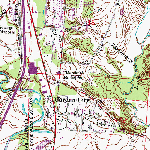 Topographic Map of Memorial Burial Park, OH