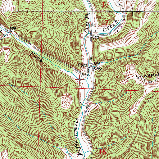 Topographic Map of Mill Fork, OH