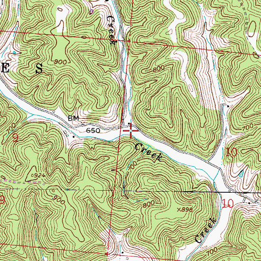 Topographic Map of Miller Creek, OH