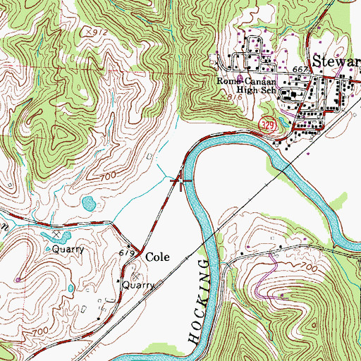 Topographic Map of Miller Run, OH