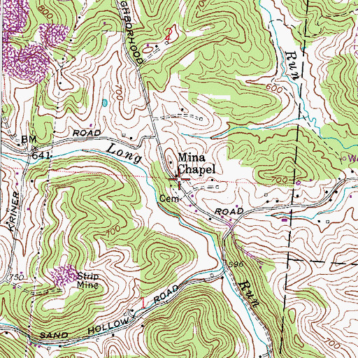 Topographic Map of Mina Chapel, OH