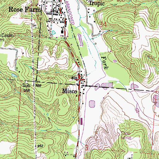 Topographic Map of Misco, OH