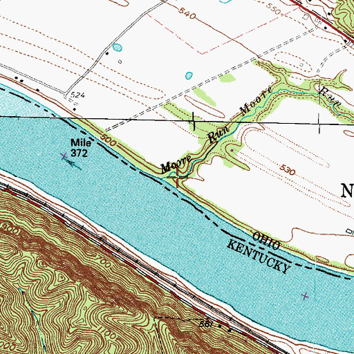 Topographic Map of Moore Run, OH