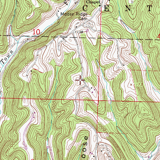 Topographic Map of Moose Ridge, OH