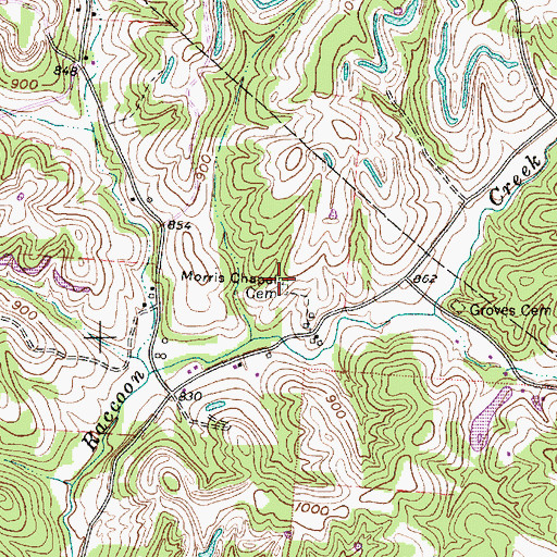 Topographic Map of Morris Chapel, OH