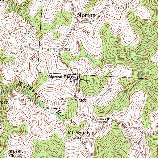 Topographic Map of Morton Ridge Church, OH