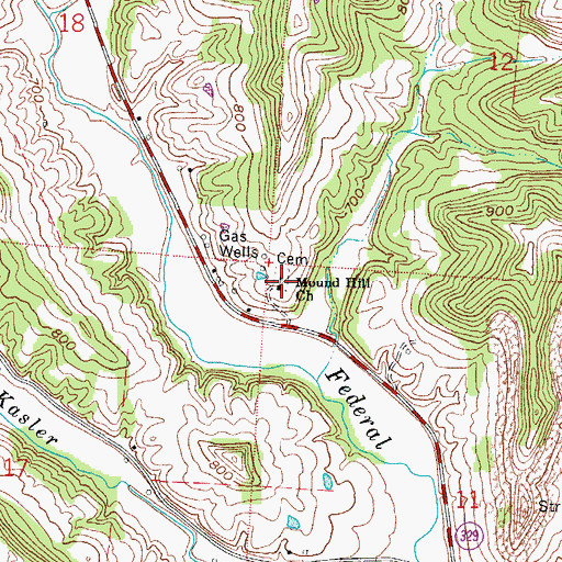 Topographic Map of Mound Hill Church, OH