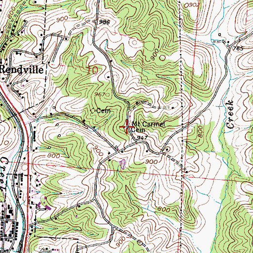 Topographic Map of Mount Carmel Cemetery, OH