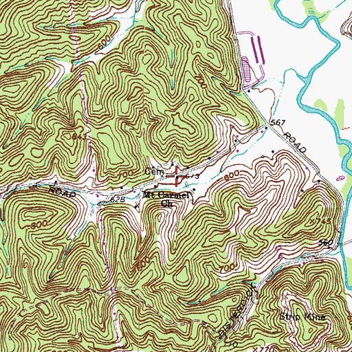 Topographic Map of Mount Carmel Church, OH