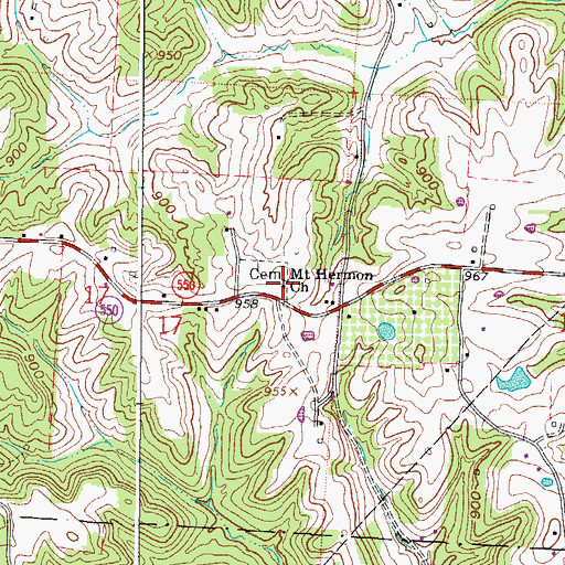 Topographic Map of Mount Hermon Church, OH