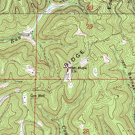 Topographic Map of Mount Hope Church, OH