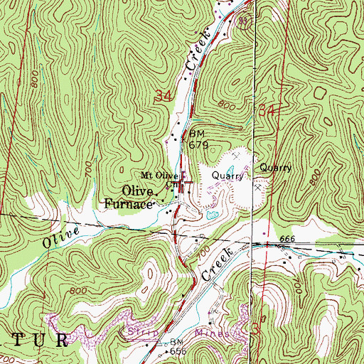 Topographic Map of Mount Olive Church, OH