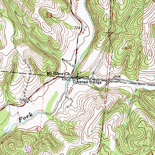 Topographic Map of Mount Olive Church, OH