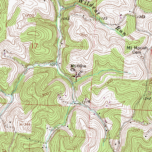 Topographic Map of Mount Olive Church, OH