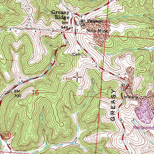 Topographic Map of Mount Pleasant Church, OH