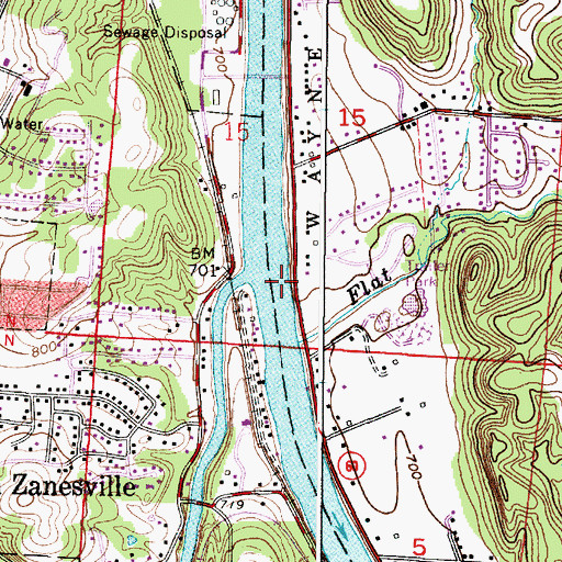 Topographic Map of Moxahala Creek, OH